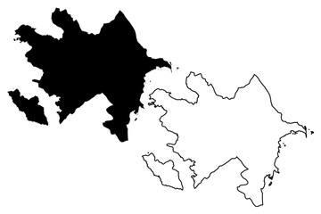 Azerbaijan map vector illustration, scribble sketch Azerbaijan