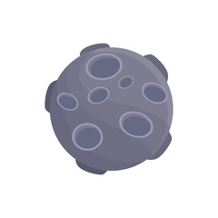 full moon in outer space with lunar craters on white background vector illustration