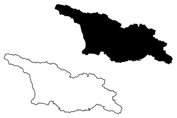 Georgia map vector illustration, scribble sketch Georgian © danlersk
