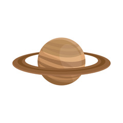planet saturn with planetary ring system astronomy vector illustration © Jemastock