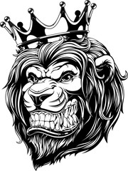 Obraz premium Głowa lwa w koronie