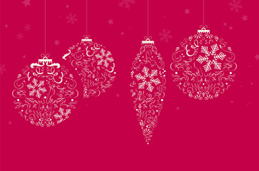 Christmas background with christmas balls and place for your text
