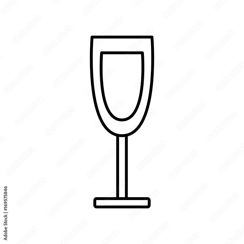 Canvas Prints wine glass cup drink alcohol outline icon vector illustration