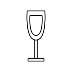 wine glass cup drink alcohol outline icon vector illustration