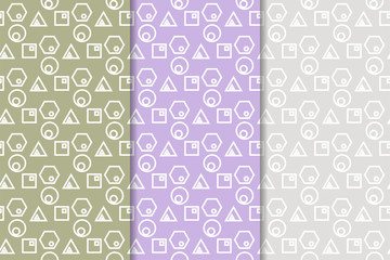 Geometric set of seamless patterns for design