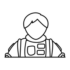 the portrait of astronaut man in a spacesuit exploring vector Illustration