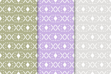 Geometric set of seamless patterns for design