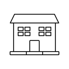 outline house windows door residence exterior vector illustration