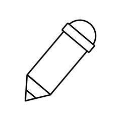 outline pencil wooden utensil school object vector illustration