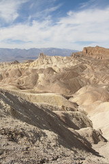 Beautiful petrified sand dunes of Zabriskie Point, Death Valley national park, California, USA.