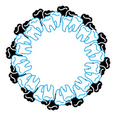 Tooth in ring on white background.