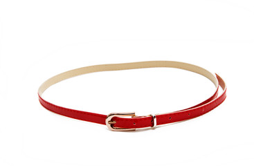 Red female belt isolated