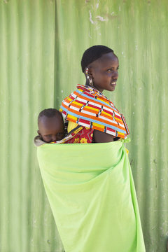 Mother and child from Samburu tribe. Kenya, Africa