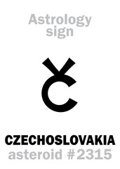 Astrology Alphabet: CZECHOSLOVAKIA, asteroid #2315. Hieroglyphics character sign (single symbol).