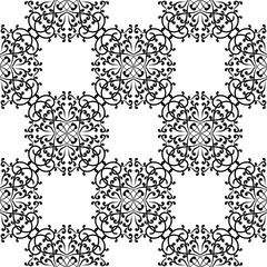 Seamless pattern with wallpaper ornaments. Black and white