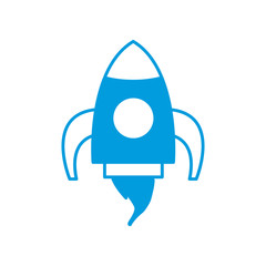 space rocket up and launch exploration symbol vector illustration