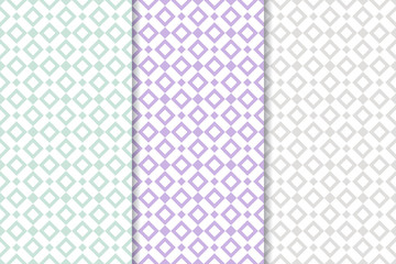 Geometric colored set of seamless patterns