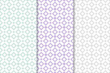 Geometric colored set of seamless patterns