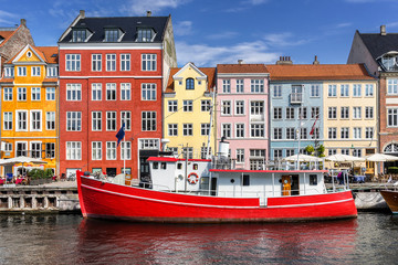 Naklejka premium Nyhavn in central Copenhagen Denmark