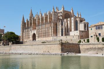 The Cathedral of Palma de Mallorca gothic style.