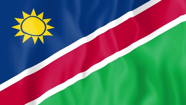 Animated flag of Namibia in slow motion