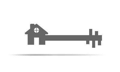 Estate concept with house and key. Vector illustration