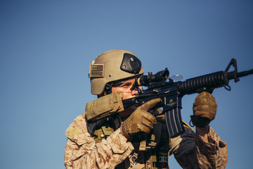 Unaited states Army soldier in the Mission