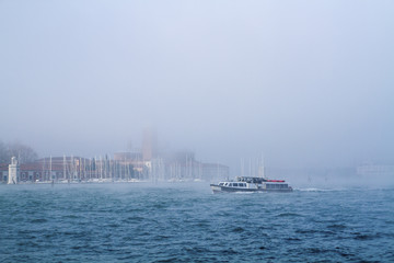 Vaporetto ferry boat on Canal Grande, Venice, Italy