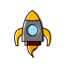 space rocket up and launch exploration symbol vector illustration