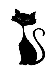 Halloween scary black cat