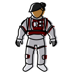 astronaut space suit people science astronomy on white background vector illustration