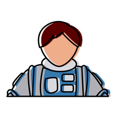 astronaut portrait in space suit helmet vector illustration