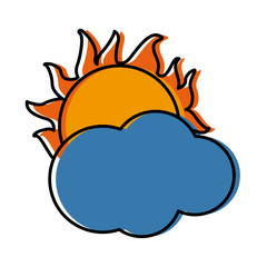 cloud with sun weather sky image vector illustration