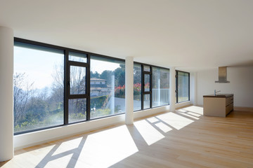 Interior of a modern house, just a room empty