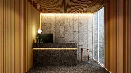 reception in lobby for artwork of hotel or Office - 3D Rendering