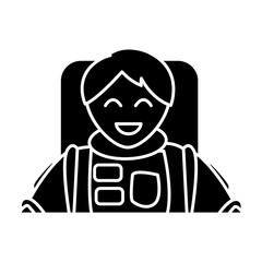 the portrait of astronaut man in a spacesuit exploring vector illustration