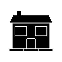 house windows door residence exterior vector illustration