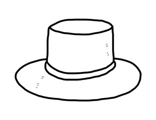hat / cartoon vector and illustration, black and white, hand drawn, sketch style, isolated on white background.
