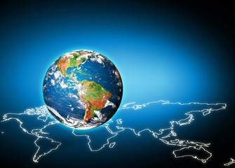 Earth from Space. Best Internet Concept of global business from concepts series. Elements of this image furnished by NASA. 3D illustration