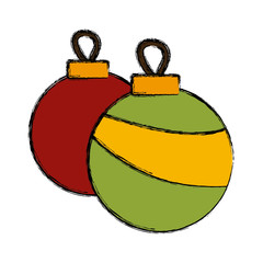 christmas balls ornament decoration element vector illustration