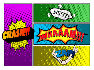 Set of comic onomatopoeias