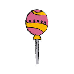 round lollipop candy sweet flavor icon vector illustration