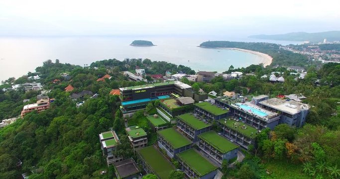 aerial photography the Interstitial hill the middle of Kata Noi beach andKata beach