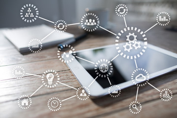 IOT. Internet of things. Automation and modern technology concept.