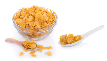Corn flakes isolated on white background