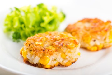 Crab cakes.