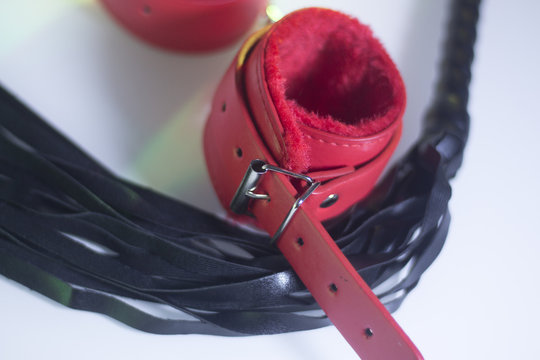 Bondage sex handcuffs whip