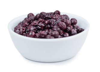 Preserved Blueberries isolated on white