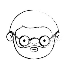 blurred silhouette of face elderly man with beard and glasses