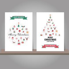 Christmas greeting card or invitation background. Christmas elements modern design.